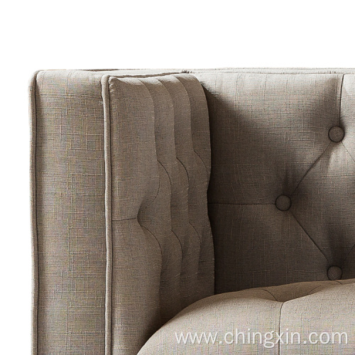 Living Room Sets European Style Tufted Velvet Chesterfield Sofa Settee